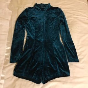 Blue Velvet Romper, Small NWOT